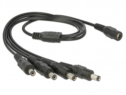 Cablu DC Splitter 5.5 x 2.1 mm 1 x mama  > 4 x tata, Delock 83287