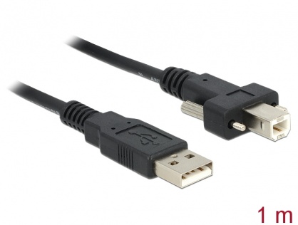 Cablu imprimanta USB la USB-B 2.0 1m cu suruburi, Delock 83594