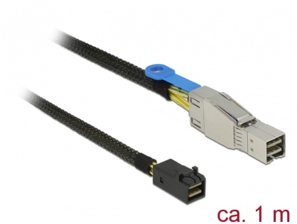 Cablu Mini SAS HD SFF-8644 la Mini SAS HD SFF-8643 1m, Delock 83618