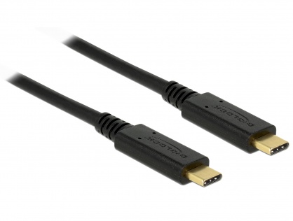 Cablu USB 3.1 Gen 2 (10 Gbps) Tip C la tip C T-T 1m 3A E-Marker, Delock 83661