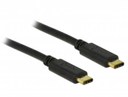 Cablu USB 2.0 tip C T-T Negru 0.5m 3A, Delock 83672