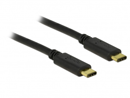 Cablu USB 2.0 tip C T-T Negru 1m 3A, Delock 83673
