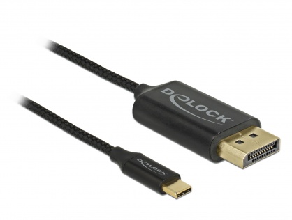 Cablu USB-C la DisplayPort (DP Alt Mode) 4K 60Hz T-T 1m coaxial, Delock 83709
