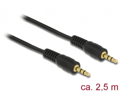 Cablu audio stereo Jack 3.5mm T-T 2.5m, Delock 84001