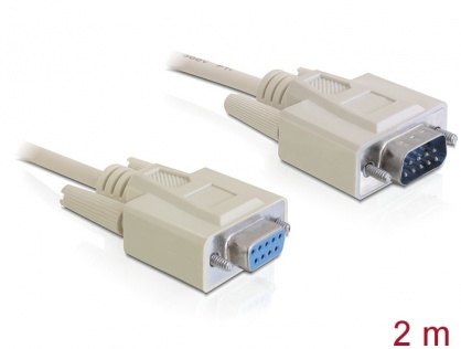 Cablu prelungitor Serial RS-232 DB9 T-M 2m, Delock 84064