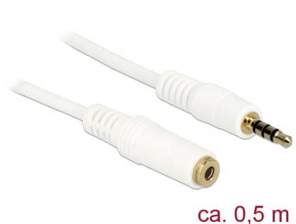 Cablu prelungitor audio jack 3.5mm 4 pini T-M 0.5m, Delock 84717