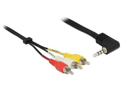 Cablu Stereo jack 3.5 mm 4 pini la 3 x RCA T-T 1.5 m, Delock 84724