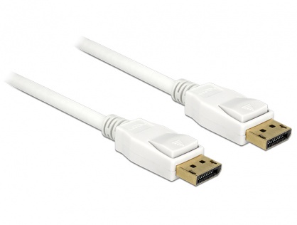 Cablu Displayport 1.2 Alb 3m 4K T-T, Delock 84878