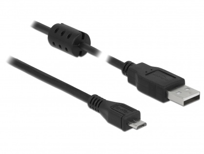 Cablu USB 2.0 la micro USB-B 0.5m T-T negru, Delock 84900