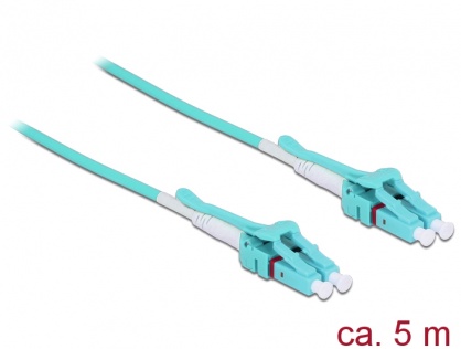 Cablu fibra optica LC - LC Multimode OM3 Uniboot 5m, Delock 85130