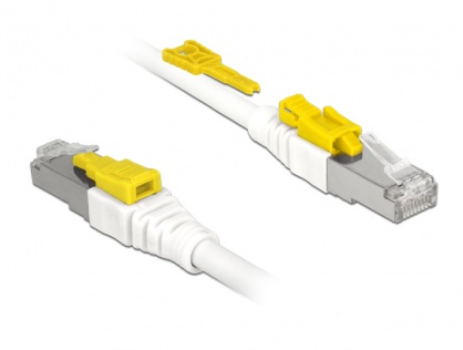 Cablu de retea RJ45 cat 6A cu sistem de blocare 0.5m, Delock 85330