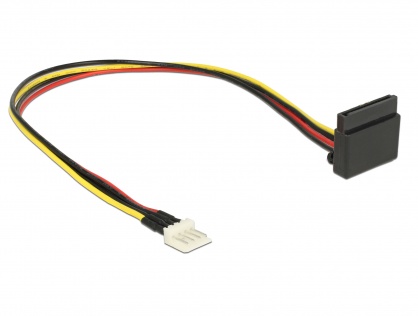 Cablu alimentare SATA unghi 90 grade la Floppy 4 pini 30cm, Delock 85511