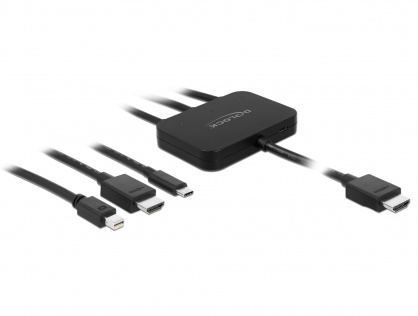 Cablu mini Displayport / HDMI / USB-C la HDMI 4K@60Hz T-T 1.8m Negru, Delock 85830