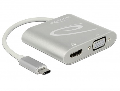 Adaptor USB-C (DP Alt Mode) la 1 x HDMI + 1 x VGA, Delock 87705