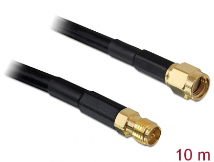 Cablu prelungitor Antena RP-SMA T-M 10m, Delock 88432