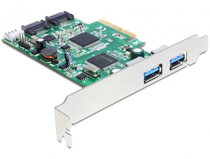PCI Express cu 2 x USB 3.0 externe , 2 x SATA 6 Gb/s interne, Delock 89359