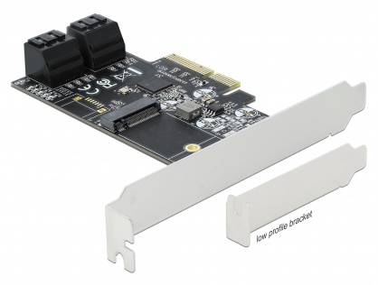 PCI Express 4 porturi SATA + 1 x M.2 Key B, Delock 90396