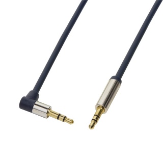 Cablu audio jack stereo 3.5mm unghi 90 grade T-T 3m, Logilink CA11300