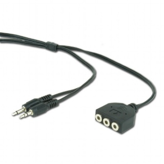 Cablu audio 2 x jack stereo 3.5mm la 3 x jack stereo 3.5mm T-M 1m, CC-MIC-1