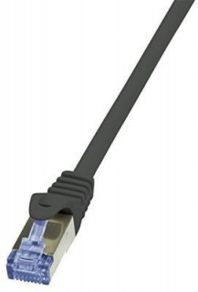 Cablu de retea S/FTP RJ45 CAT.6A LSOH 30m negru, Logilink CQ3123S
