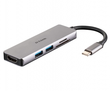 Docking station USB 3.1-C la HDMI 4K@30 Hz, 2 x USB-A, 1 x slot SD, 1 x slot micro SD, D-LINK DUB-M530