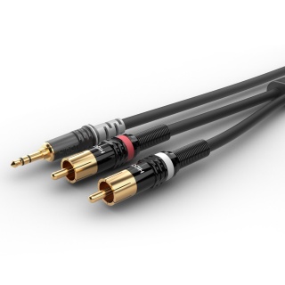 Cablu audio jack stereo 3.5mm la 2 x RCA T-T 1.5m, HBP-3SC2-0150