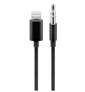 Cablu Apple Lightning audio la jack 3.5mm T-T 1m Negru, KIPOD50