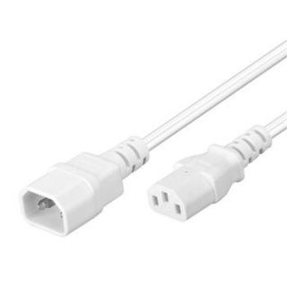 Cablu prelungitor alimentare pentru PC C13 - C14 2m Alb, KPS2W