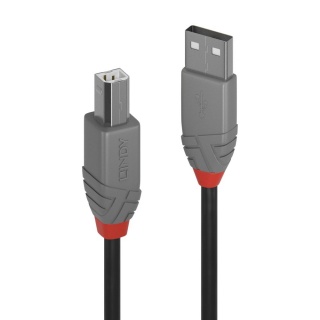 Cablu Anthra Line USB 2.0-A la USB-B imprimanta T-T 0.2m, Lindy L36670