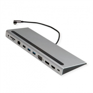 Docking station USB 3.2 Gen1 type C la HDMI/DP 4K/VGA/USB/Card Reader/PD/LAN/Audio, Value 12.99.1117