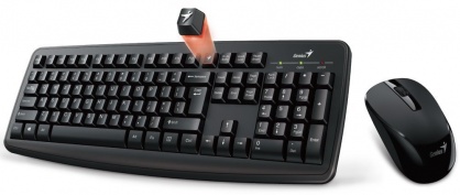 Kit tastatura si mouse wireless Smart KM-8100 Negru, Genius