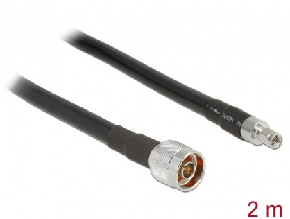 Cablu antena N plug la RP-SMA plug CFD400 LLC400 2m low loss, Delock 13020