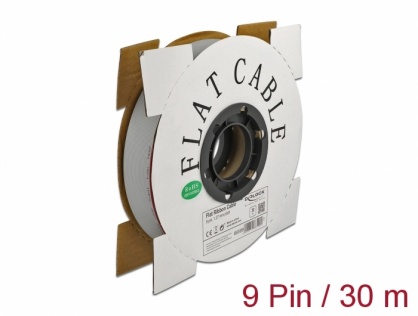 Cablu plat/flat pentru D-SUB 9 pini/pitch 1.27mm 30m, Delock 66599