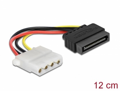 Cablu alimentare SATA 15 pini la Molex T-M 12cm, Delock 60115