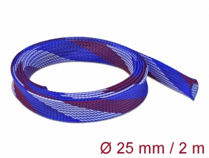 Organizator cabluri 2 m x 25 mm Albastru/Rosu/Alb, Delock 20751