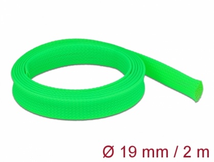Organizator cabluri 2 m x 19 mm Verde, Delock 20744