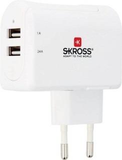 Incarcator priza cu 2 x USB 3.4A, Skross PSUP-USB-W234WE-SKRS