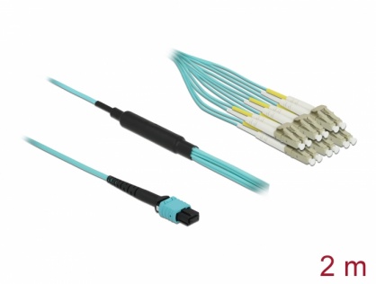Cablu fibra optica MPO la 12 x LC Duplex Multi-mode OM3 2m, Delock 84872