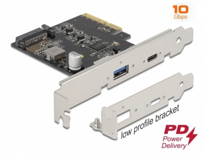 PCI Express x4 cu 1 x USB-C PD + 1 x USB 3.2-A Gen 2, Delock 90011
