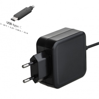 Incarcator priza pentru notebook USB type C 5-20V / 2.25-3A 45W 1.2m, AK-ND-60