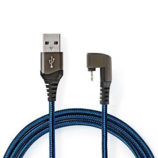 Cablu de date si incarcare USB-A la Apple Lightning MFI unghi 180 grade 1m, Nedis GCTB39300AL10