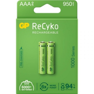 Set 2 acumulatori ReCyko 1000mAh AAA (LR03) 1.2V NiMH, GP Batteries