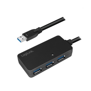 Cablu prelungitor USB 3.0 activ 10m + HUB 4 porturi USB-A, Logilink UA0262