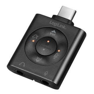 Adaptor USB-C la 2 x jack stereo 3.5mm 96KHz volum/microfon/mute T-M, Logilink UA0365
