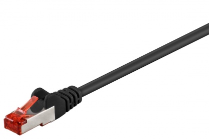 Cablu de retea RJ45 cat.6 S/FTP (PiMF) 3m Negru, Goobay G69698