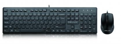 Kit tastatura + mouse USB Negru, Delux KA150U+M321BU
