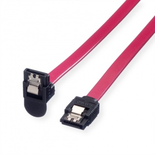Cablu de date SATA III drept/unghi 90 grade 0.5m Rosu, Roline 11.03.1564