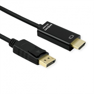 Cablu Displayport la HDMI 4K60Hz cu HDR T-T Slim, Roline 11.04.5996