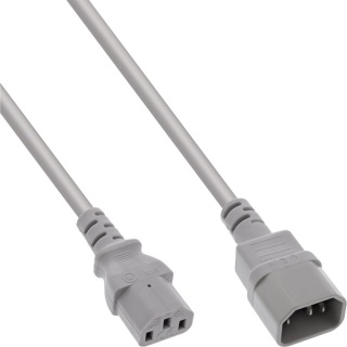 Cablu prelungitor alimentare C13 la C14 0.3m Gri, Inline IL16503A