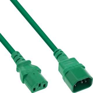 Cablu prelungitor alimentare C13 la C14 1.5m Verde, Inline IL16504G